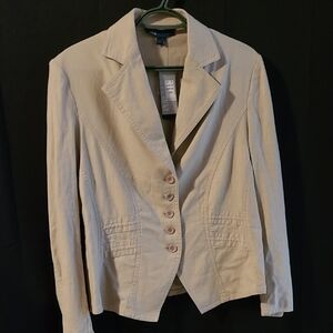 ARIA Women's tailored Cream Linen Blazer Size 10 NWT